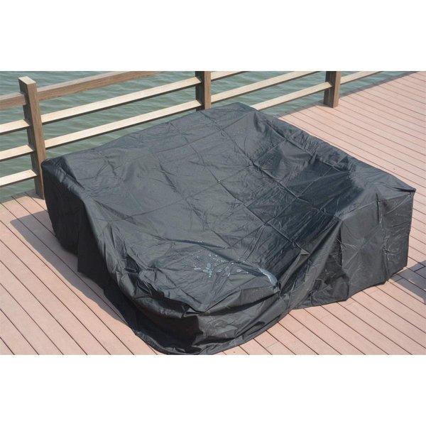 Direct Wicker Bambi Square Patio Dining & Sofa Set Cover; Black - 91 x 91 x 28 in. RC-1402